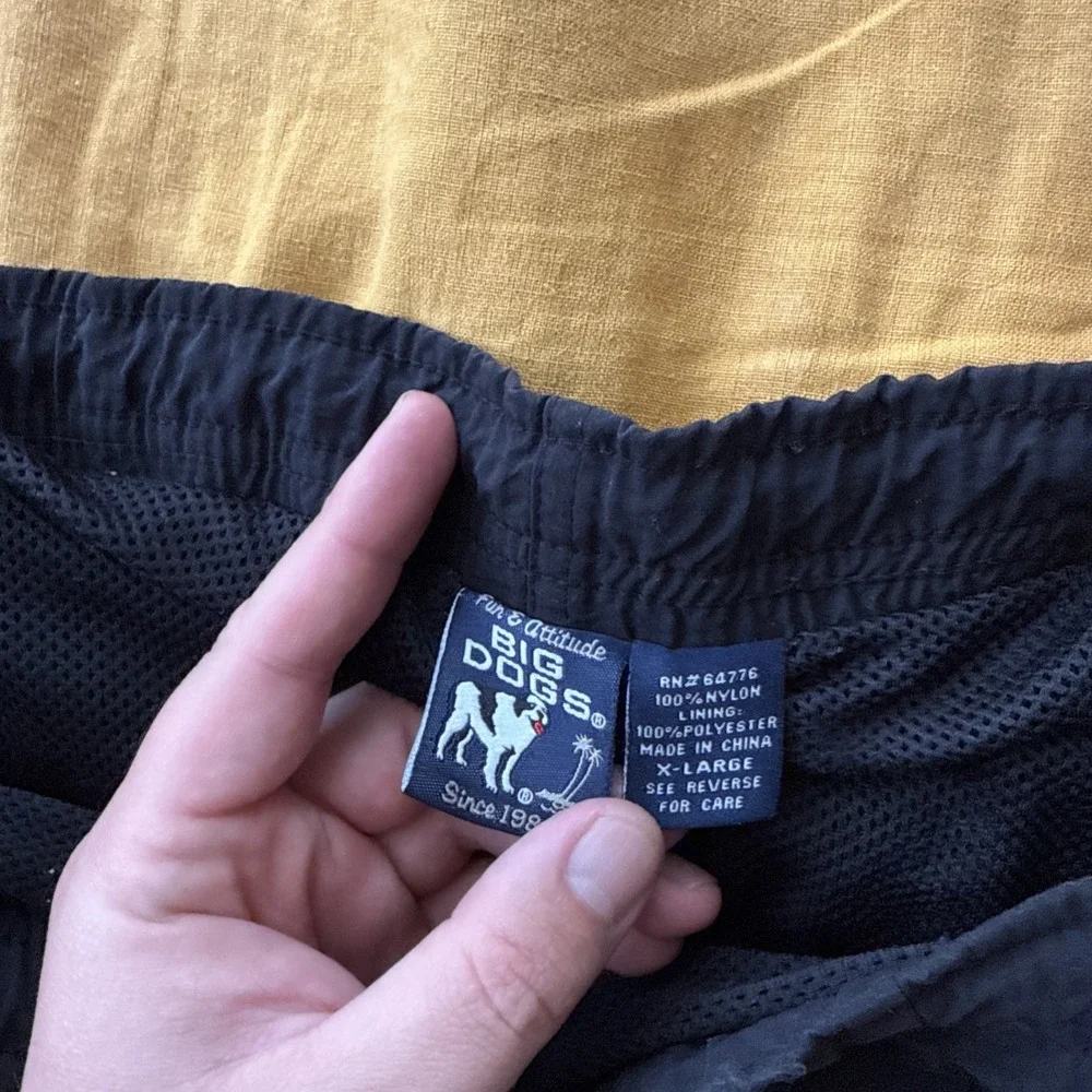Big Dogs‎ Shorts Mens XL Blue Swim Trunks Drawstring Mesh Lined Stripe Logo